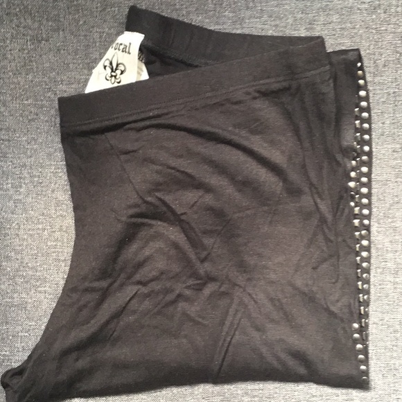 Black Vocal Studded Leggings Sz3X - Picture 2 of 2